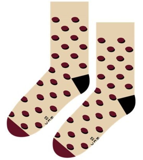 Kropki Cień Czerwone z Beżem