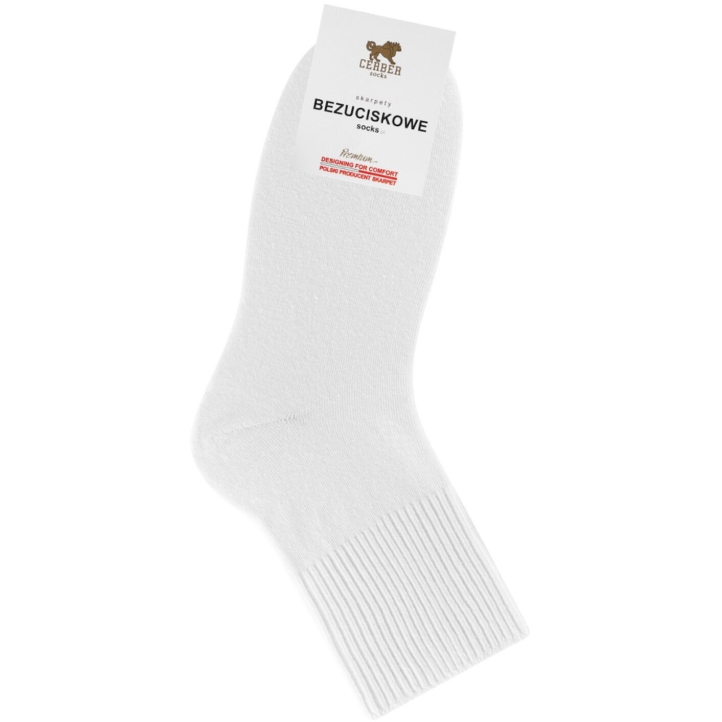 Skarpetki bezuciskowe - damskie - białe