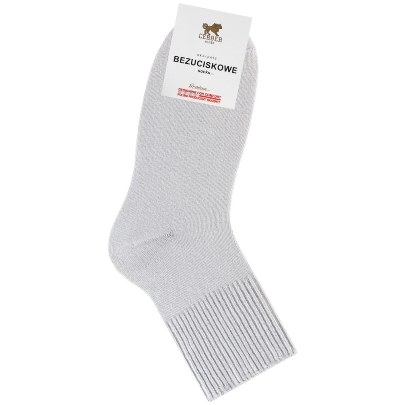 Skarpetki bezuciskowe - damskie - jasny szary