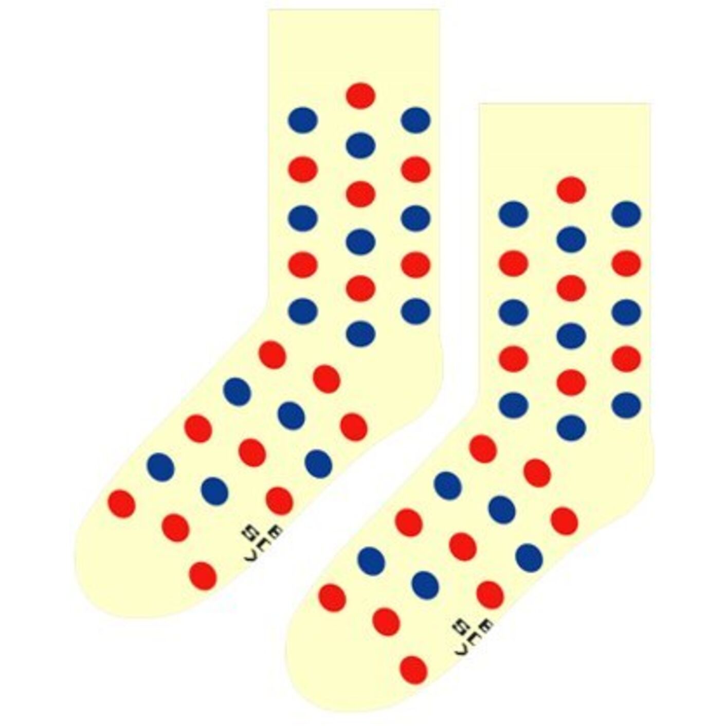 Skarpetki Beżowe w Duże Kropki