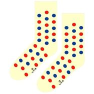 Skarpetki Beżowe w Duże Kropki