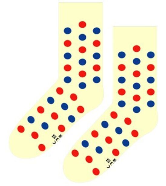 Skarpetki Beżowe w Duże Kropki