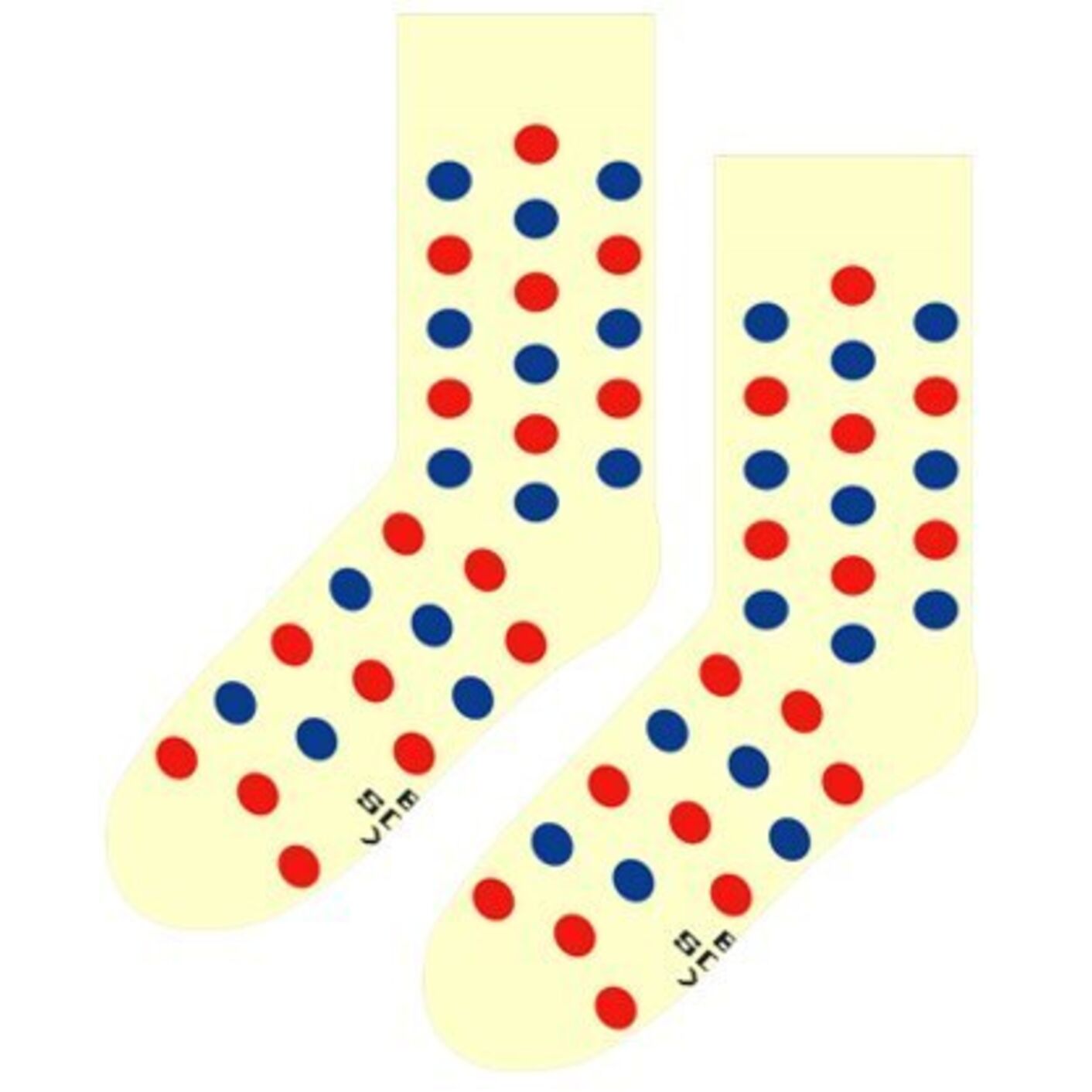 Skarpetki Beżowe w Duże Kropki