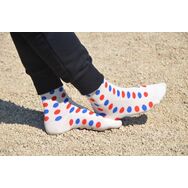 Skarpetki Beżowe w Duże Kropki