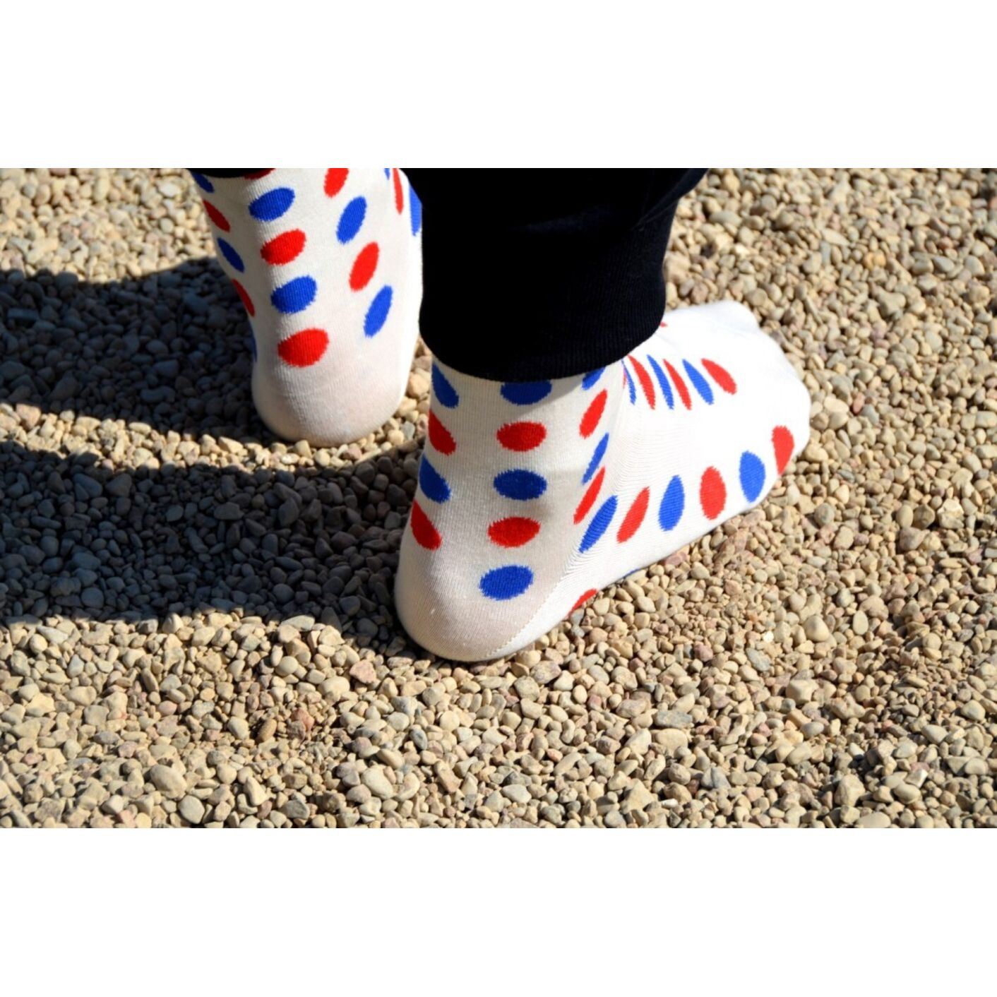 Skarpetki Beżowe w Duże Kropki