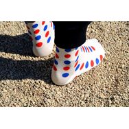 Skarpetki Beżowe w Duże Kropki