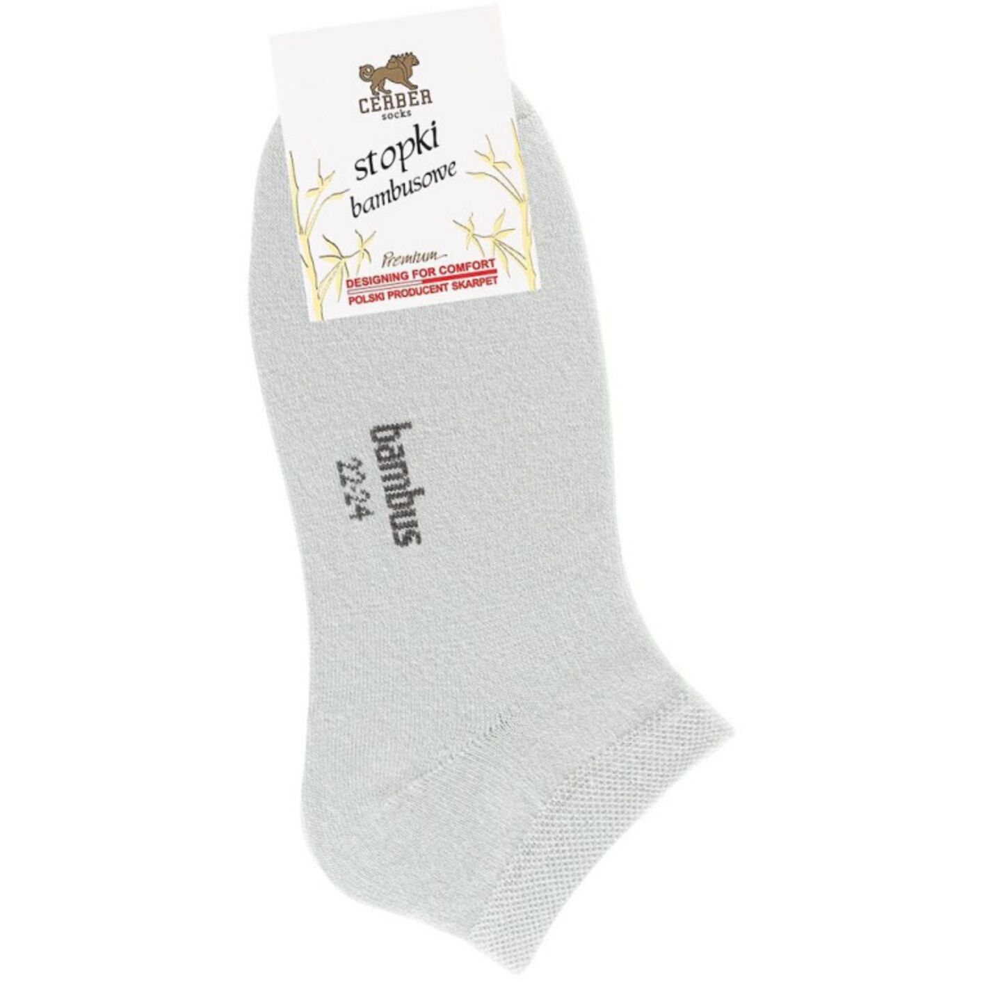 Skarpetki stopki - bambusowe - jasny szary