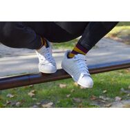 Skarpetki w Paski Musztardowe z Bordo