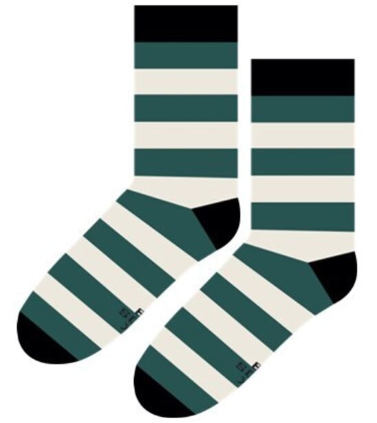 Skarpetki w Paski Zielone z Szarym