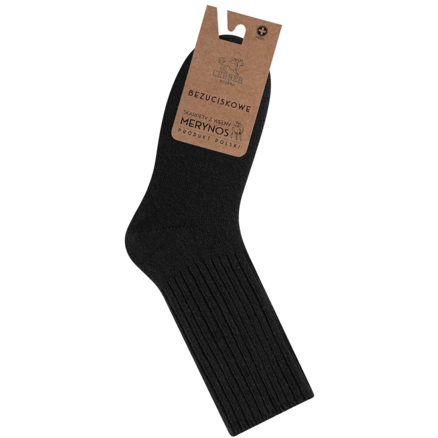 Skarpetki z wełny Merino - czarne (90% naturalnej wełny)