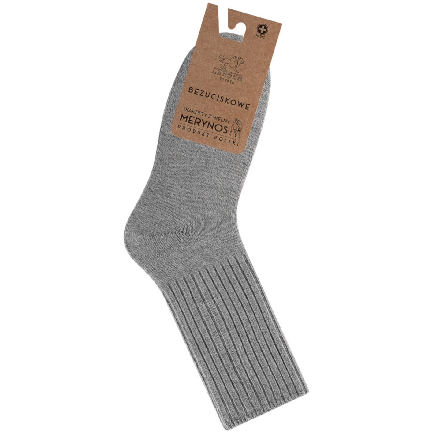 Skarpetki z wełny Merino - jasny szary (90% naturalnej wełny)