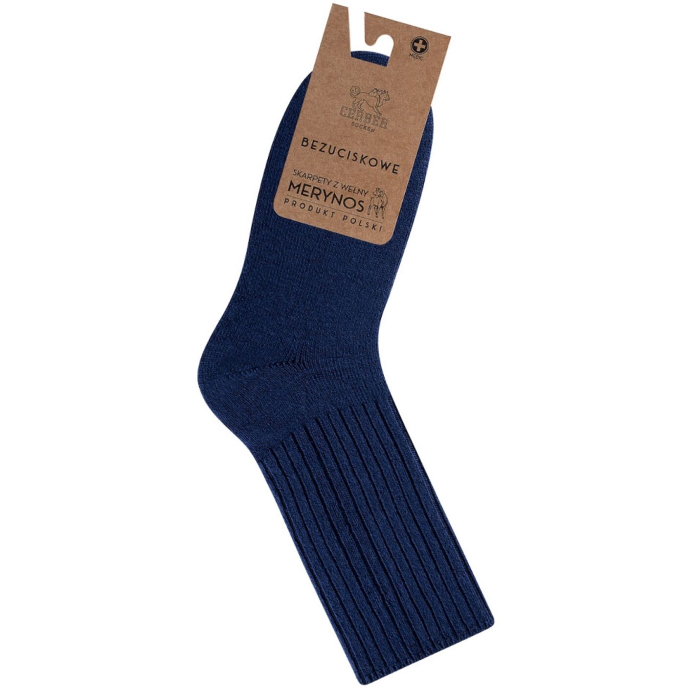 Skarpetki z wełny Merino - granat (90% naturalnej wełny)