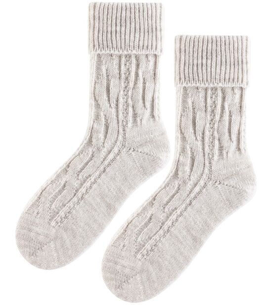 Skarpetki Wełniane - jasny szary melanż