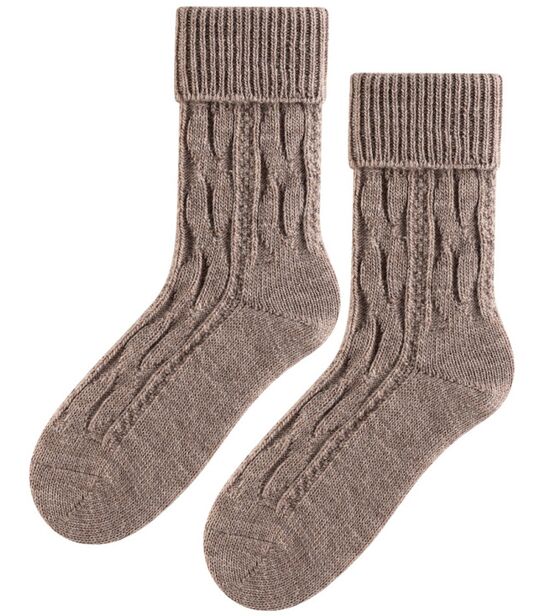 Skarpetki Wełniane - kawowy