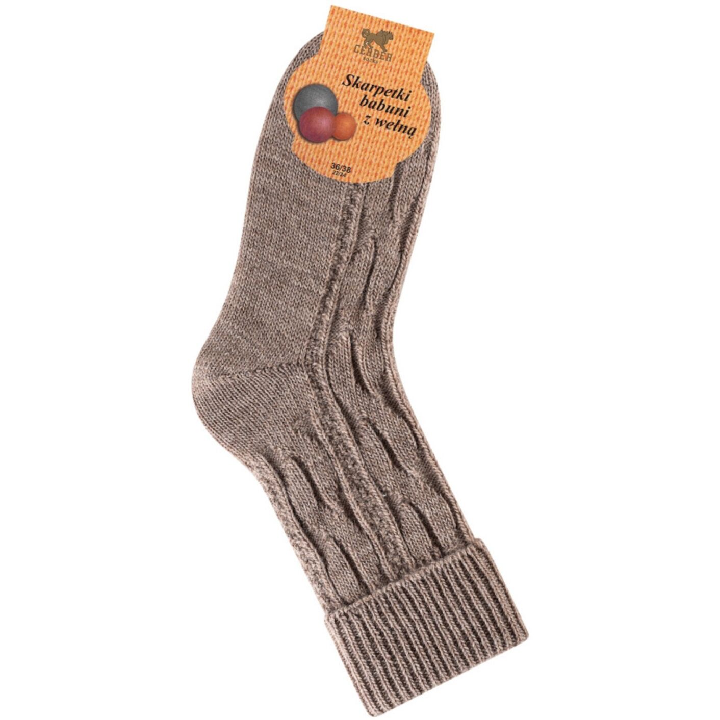 Skarpetki Wełniane - kawowy