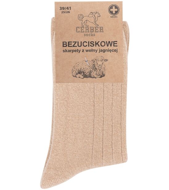 Beżowa wełna jagnięca - Sklep soxinthebox.pl