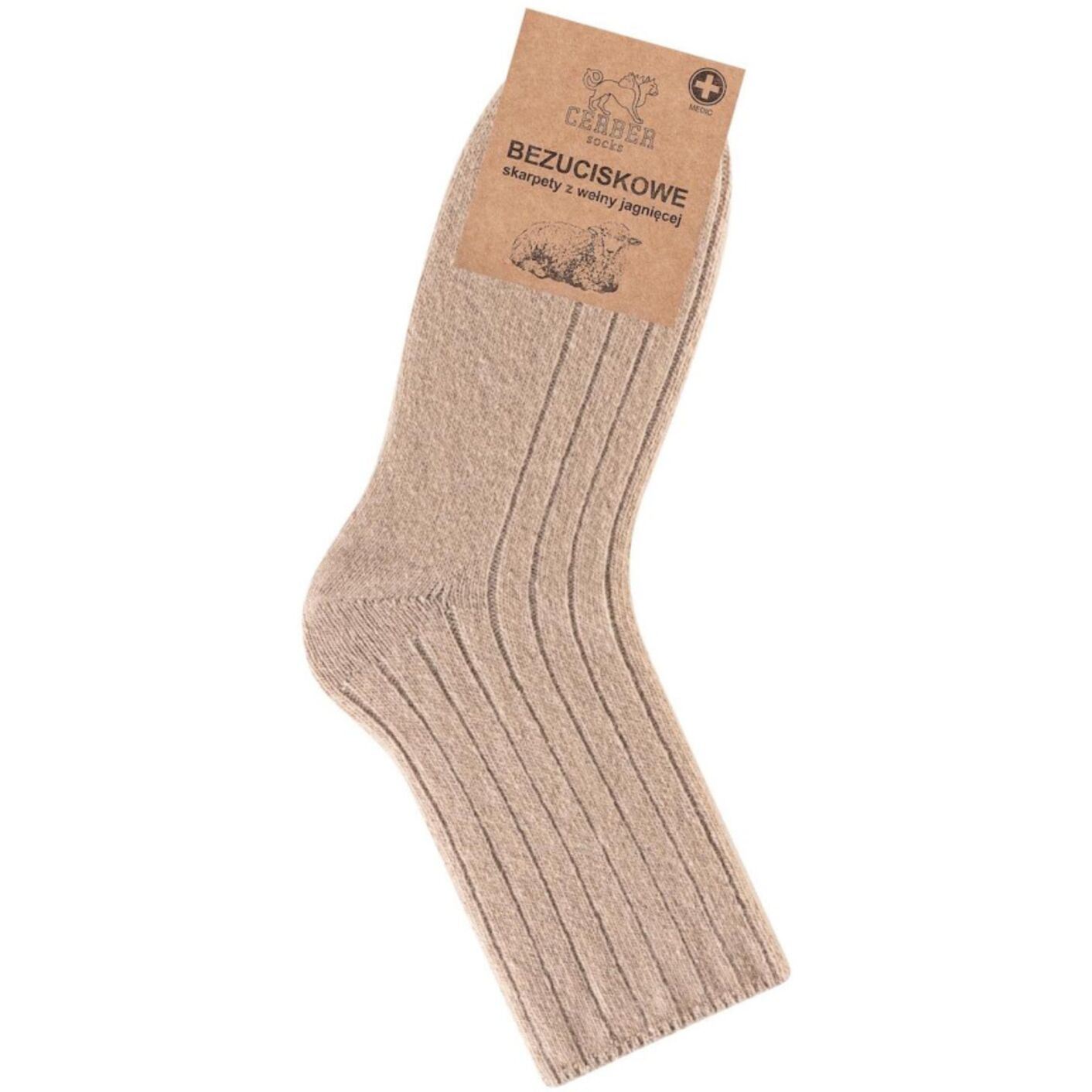 Beżowa wełna jagnięca - Sklep soxinthebox.pl