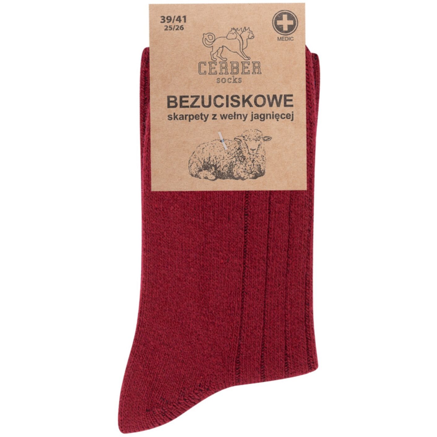 Bordo wełna jagnięca - Sklep soxinthebox.pl