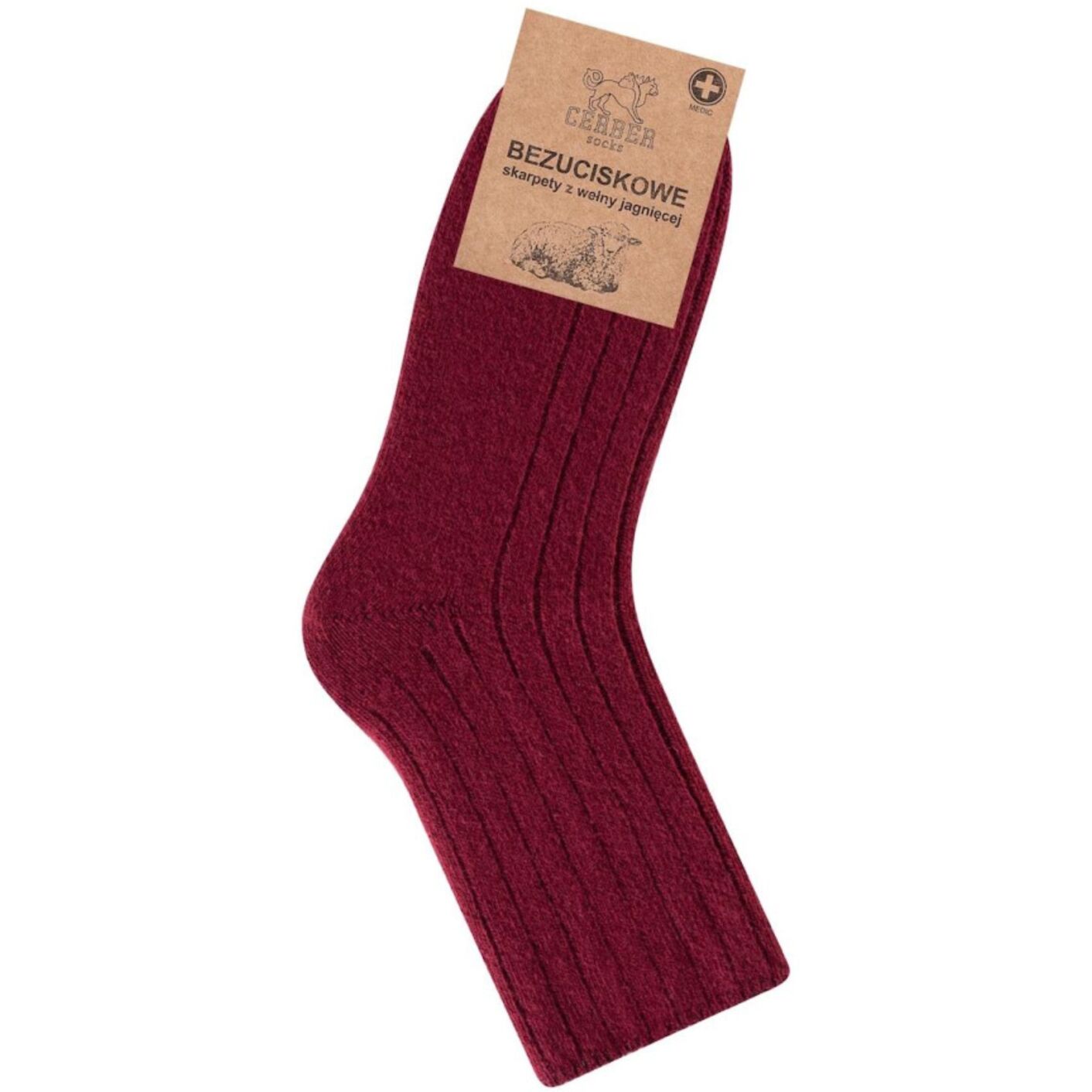 Bordo wełna jagnięca - Sklep soxinthebox.pl