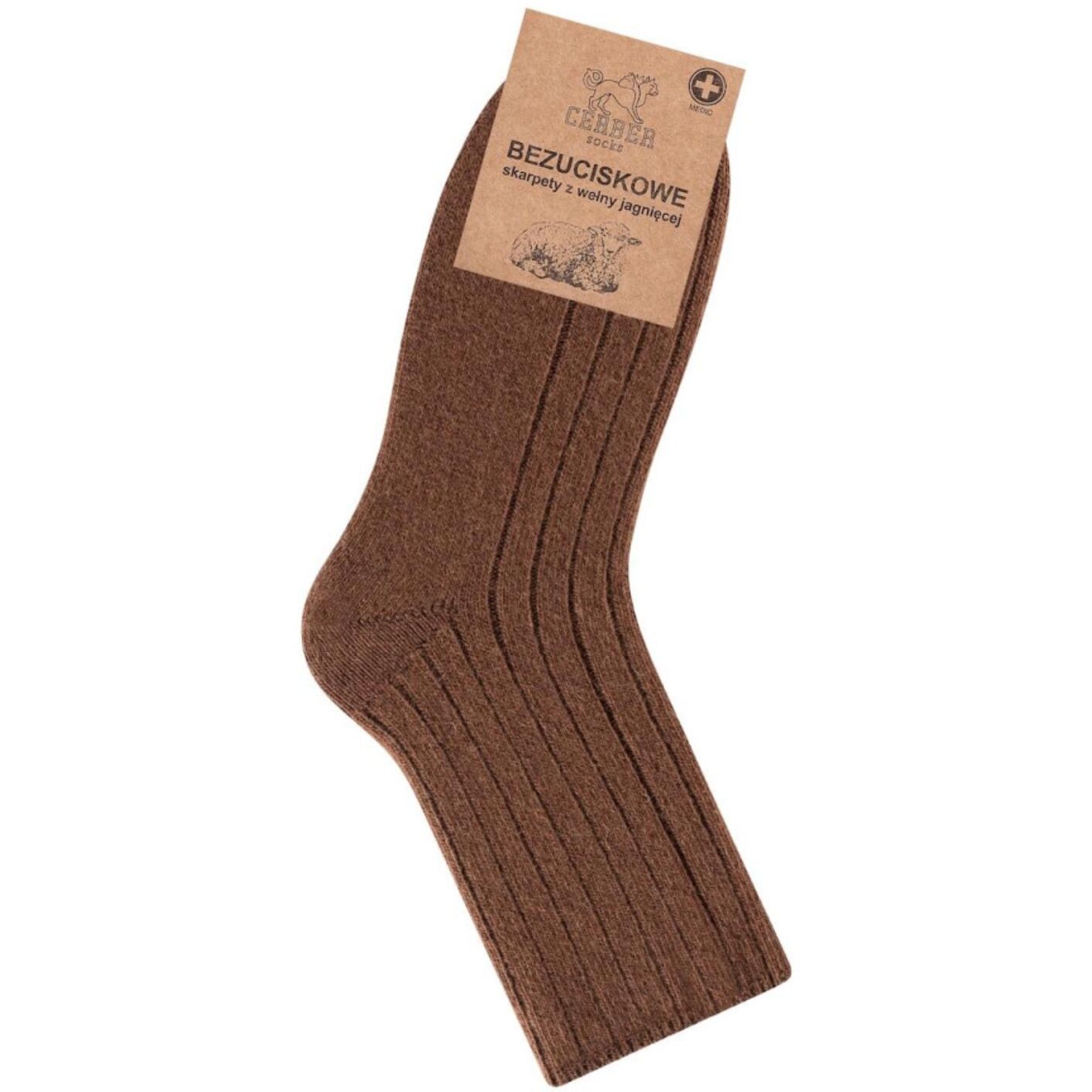 Brązowa wełna jagnięca - Sklep soxinthebox.pl