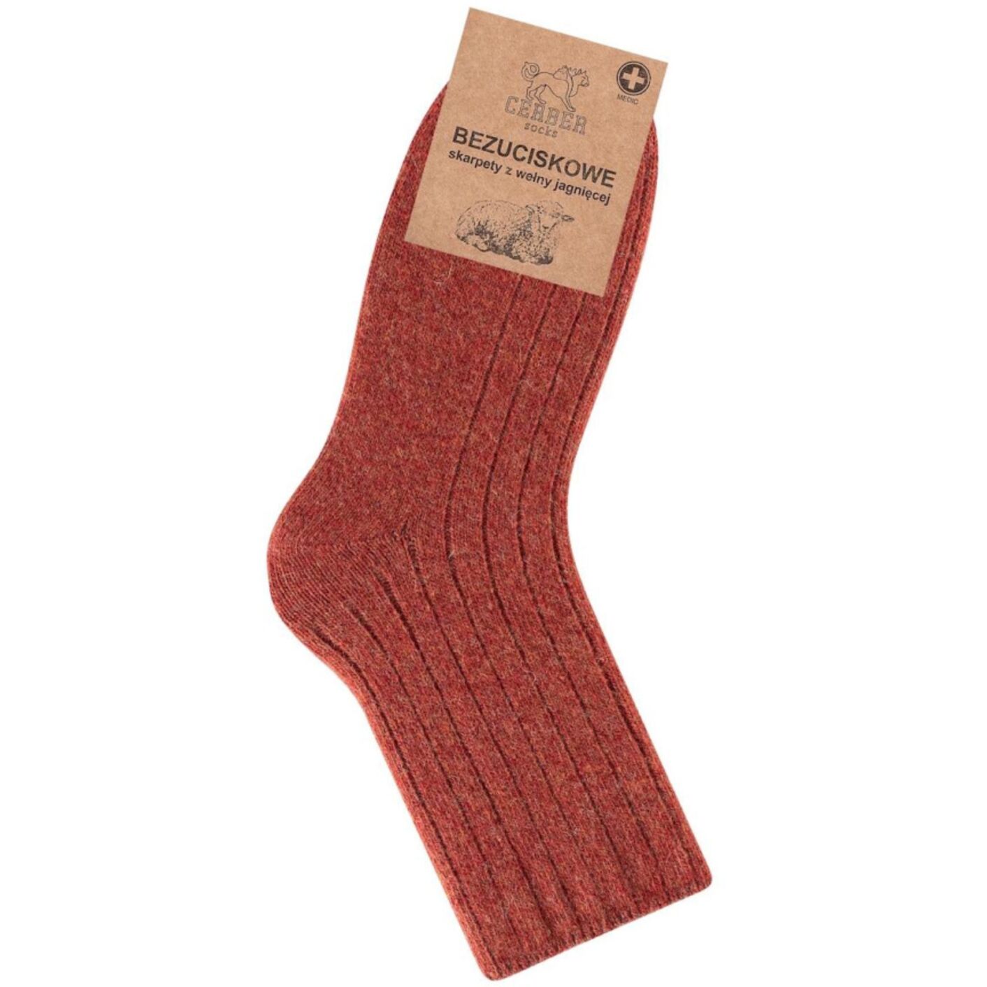 Ceglasta wełna jagnięca - Sklep soxinthebox.pl