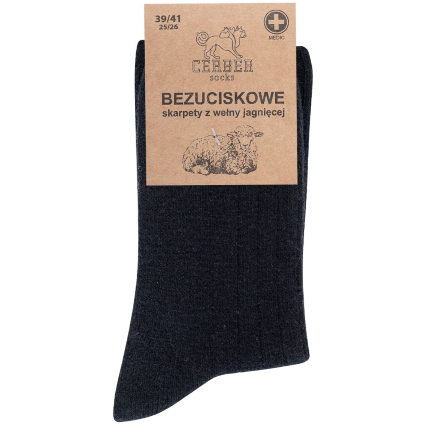 Czarna wełna jagnięca - Sklep soxinthebox.pl