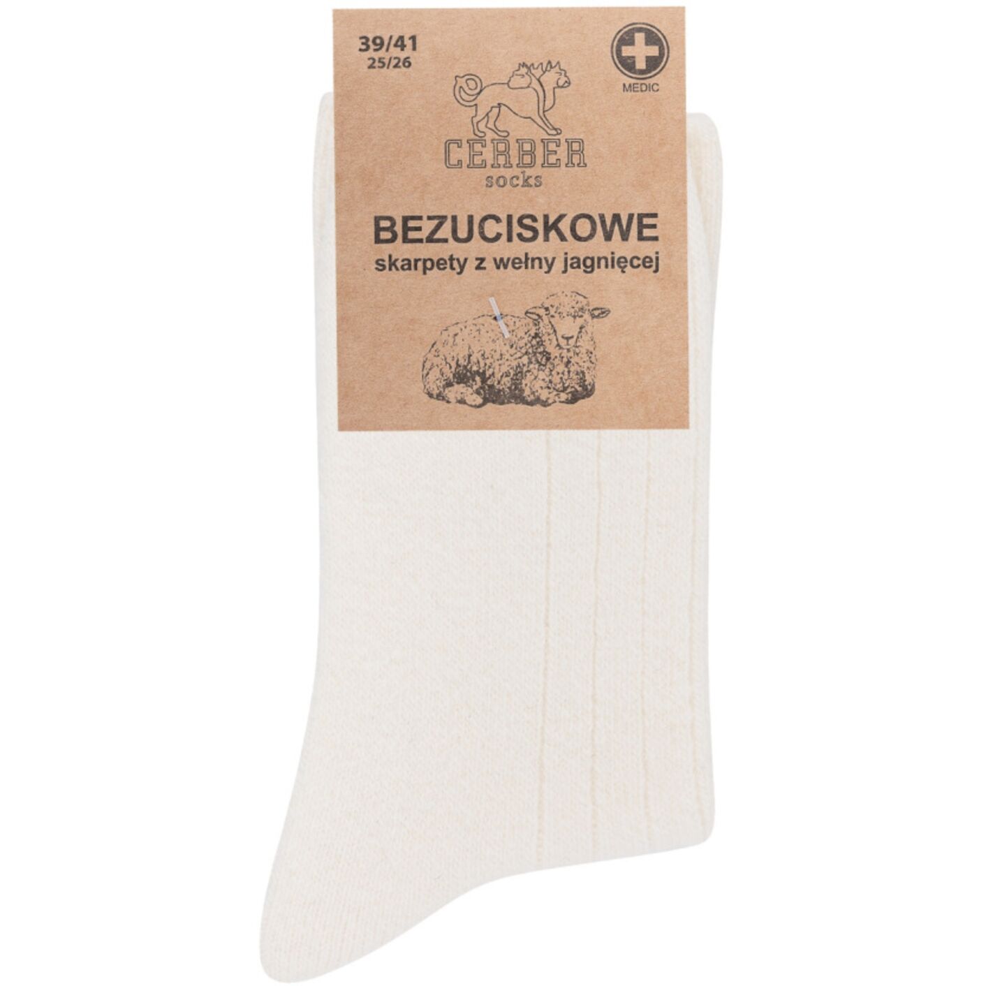 Ecru wełna jagnięca - Sklep soxinthebox.pl