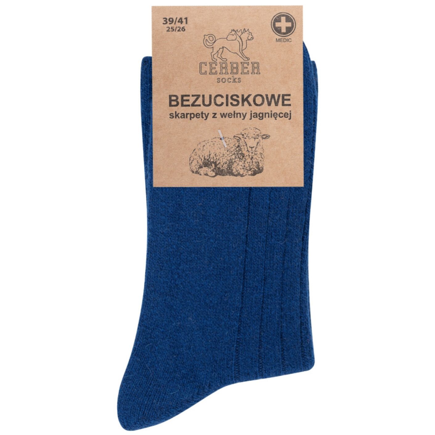 Jasny granat wełna jagnięca - Sklep soxinthebox.pl