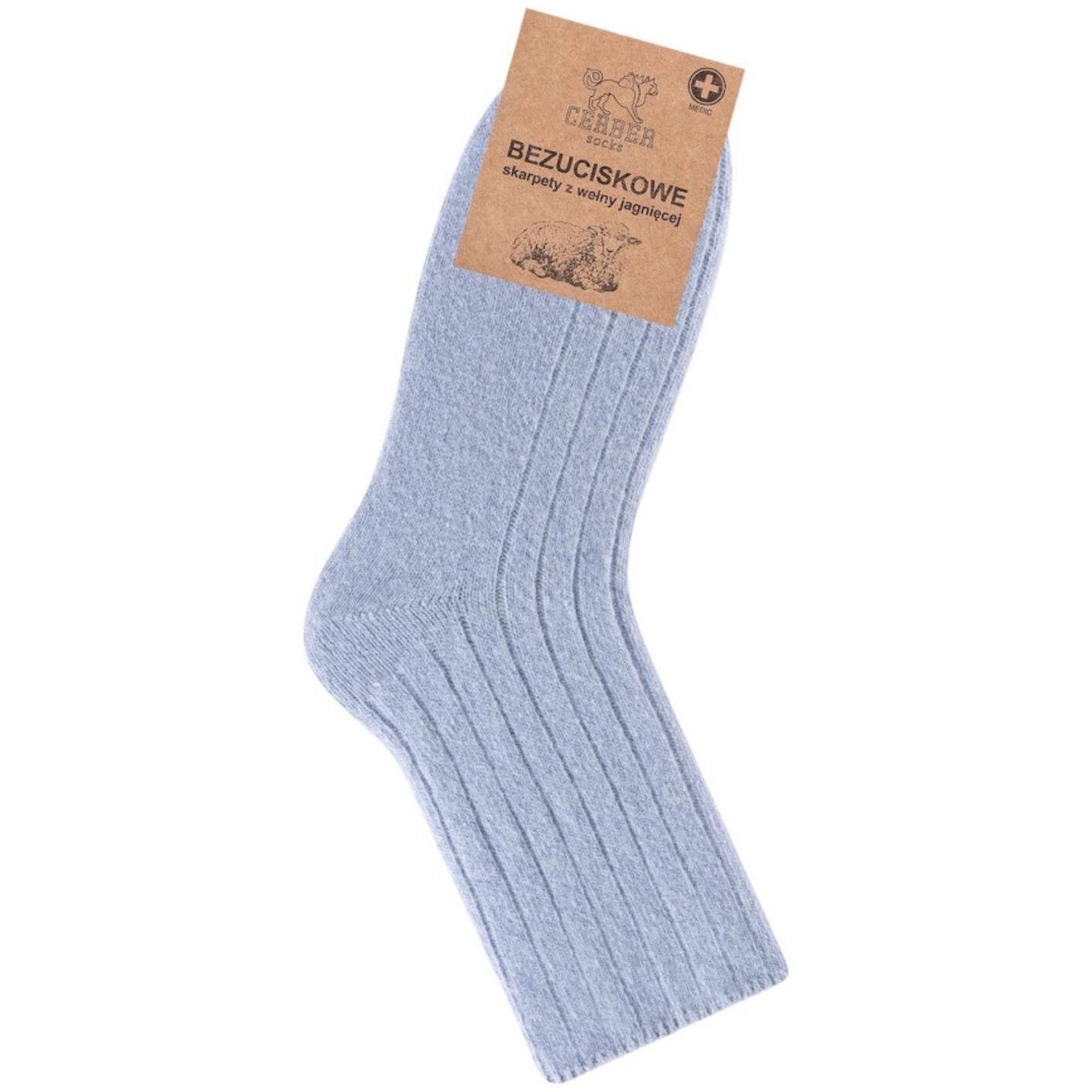 Jasno - niebieska wełna jagnięca - Sklep soxinthebox.pl