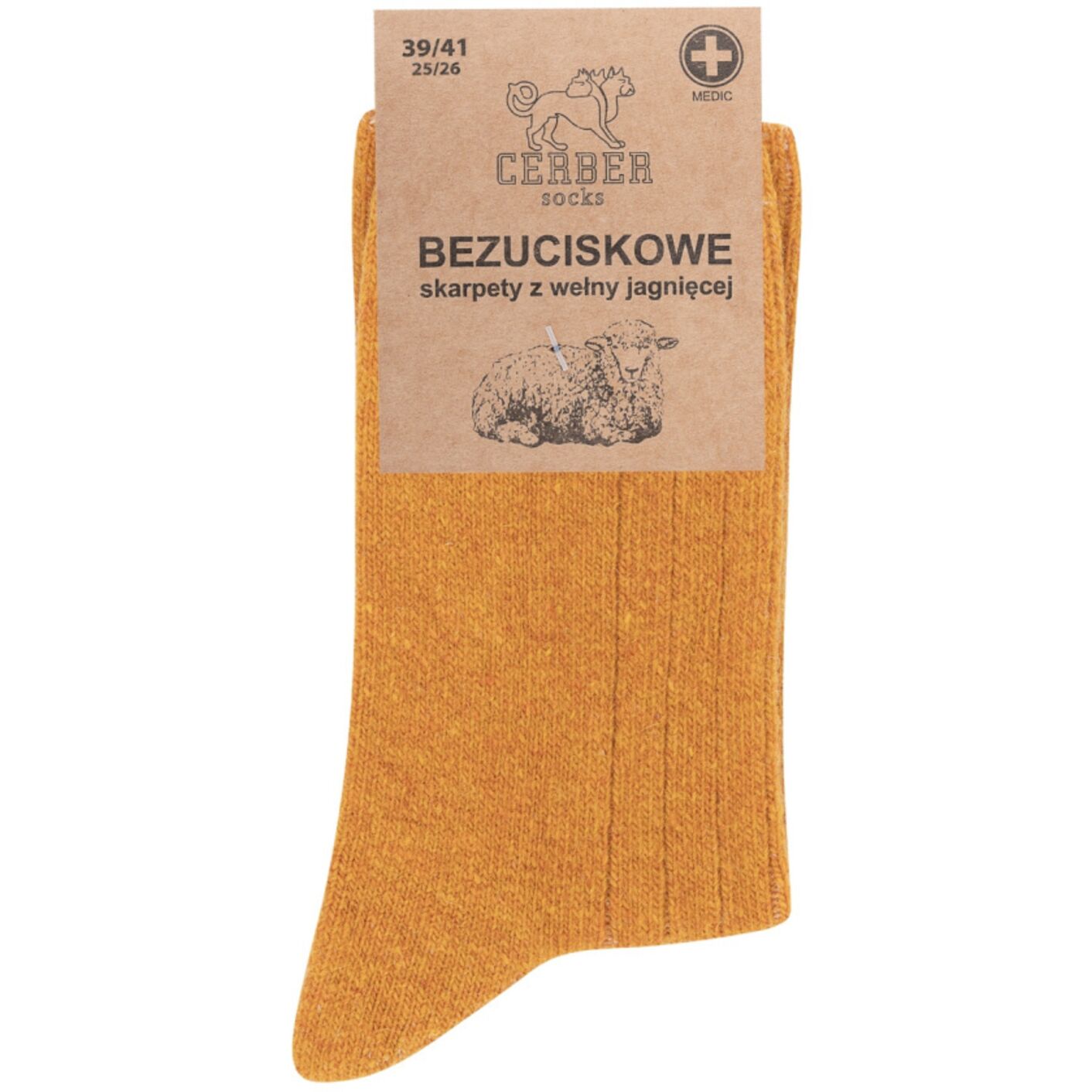 Musztardowa wełna jagnięca - Sklep soxinthebox.pl