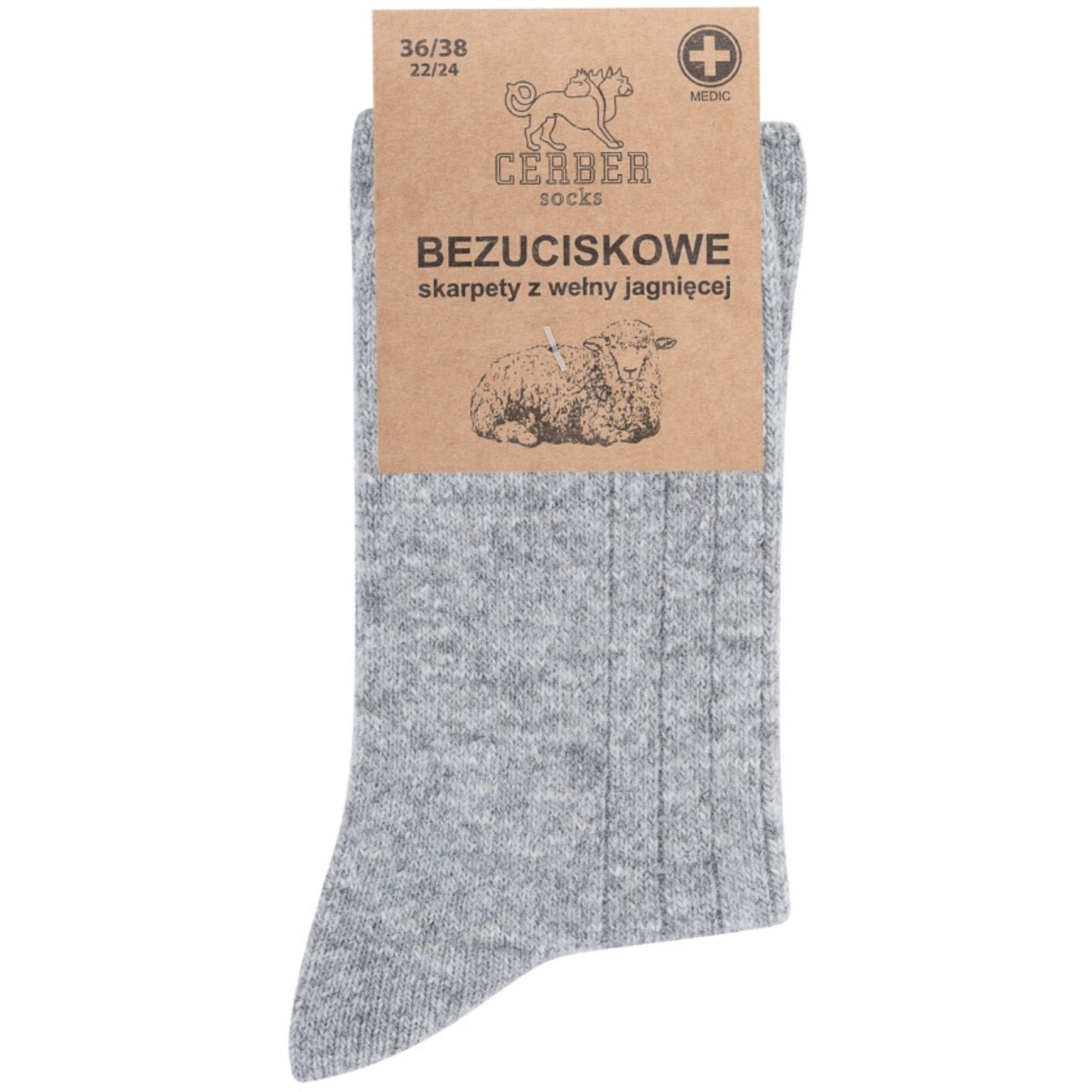 Popielata wełna jagnięca - Sklep soxinthebox.pl