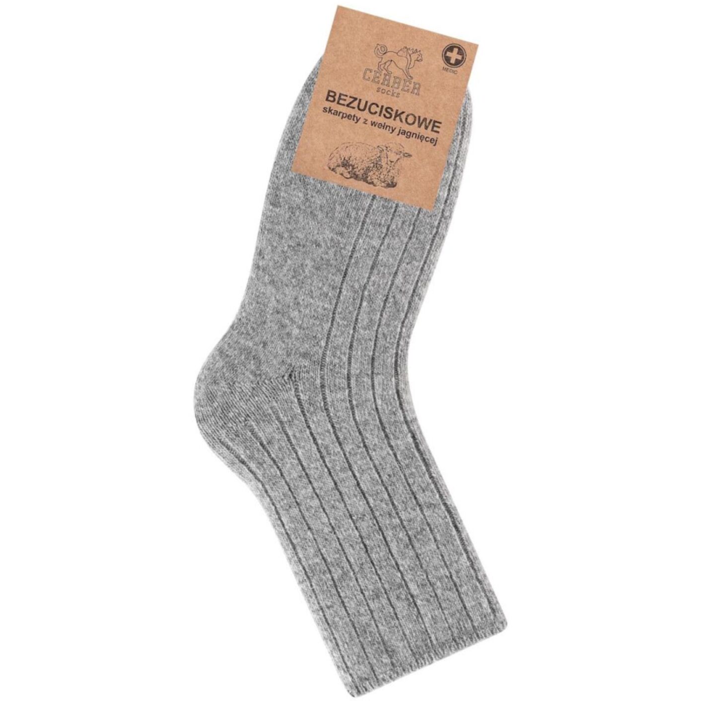 Popielata wełna jagnięca - Sklep soxinthebox.pl