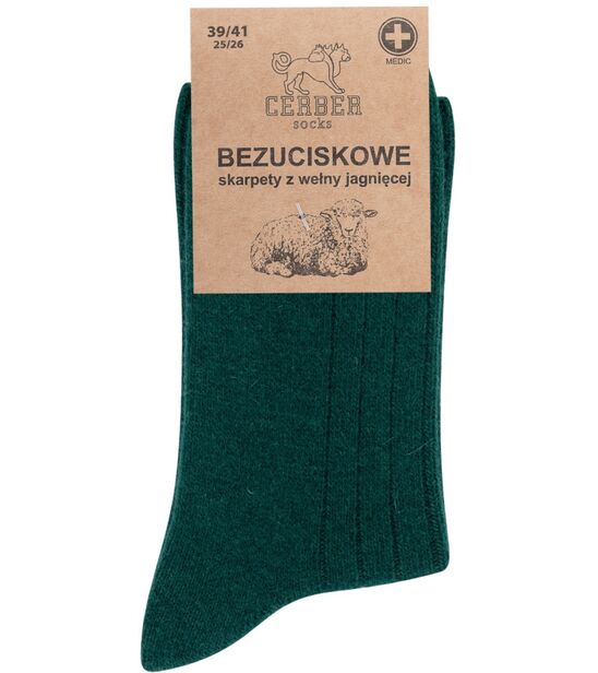 Zieleń butelkowa, wełna jagnięca - Sklep soxinthebox.pl