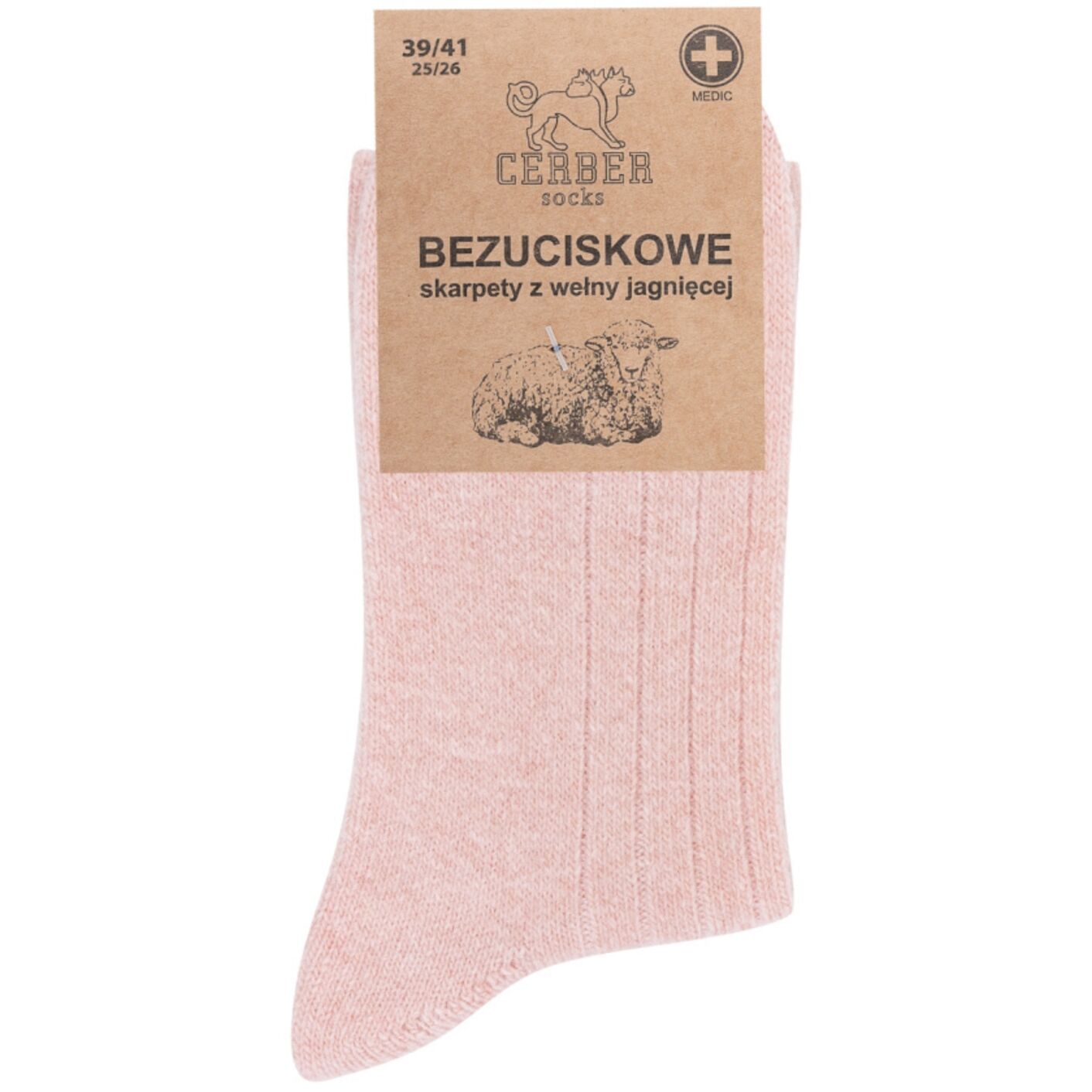 Jasno - różowa wełna jagnięca - Sklep soxinthebox.pl