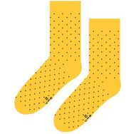 Skarpetki Żółte w Małe Kwadraty