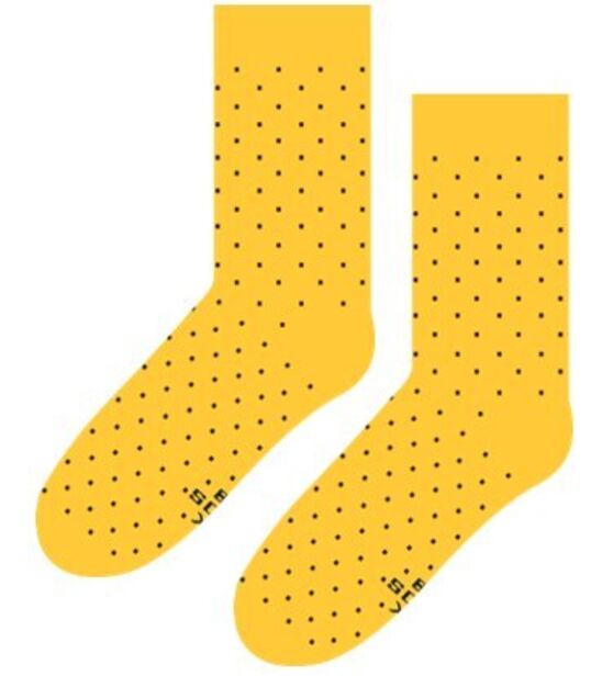 Skarpetki Żółte w Małe Kwadraty
