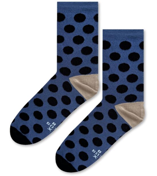 Skarpety Kropki Czerń z Niebieskim