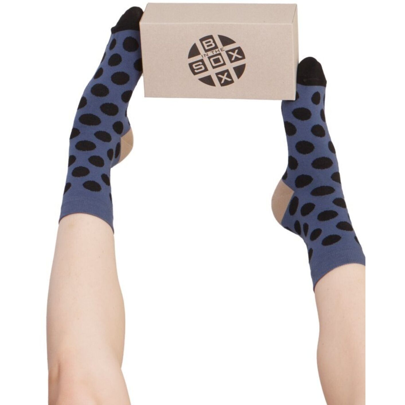 Skarpety Kropki Czerń z Niebieskim