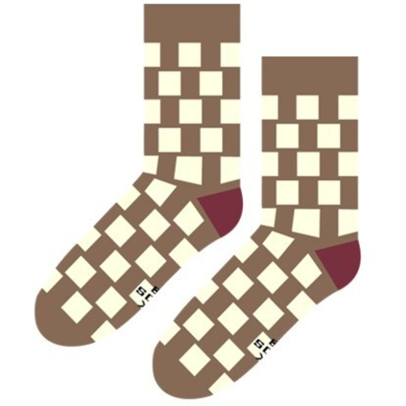 Skarpety w Beżowe Kwadraty