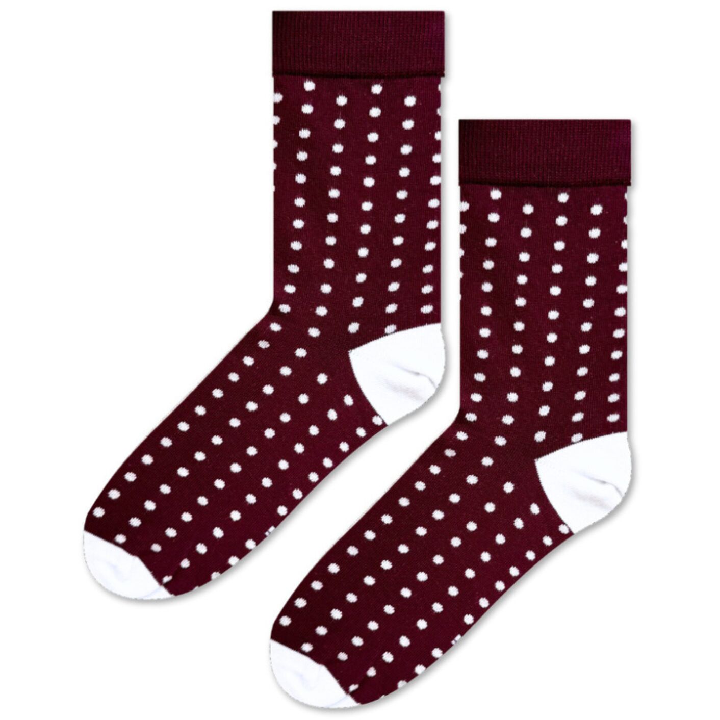 Skarpety w Kropki Bordo z Beżem