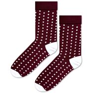 Skarpety w Kropki Bordo z Beżem