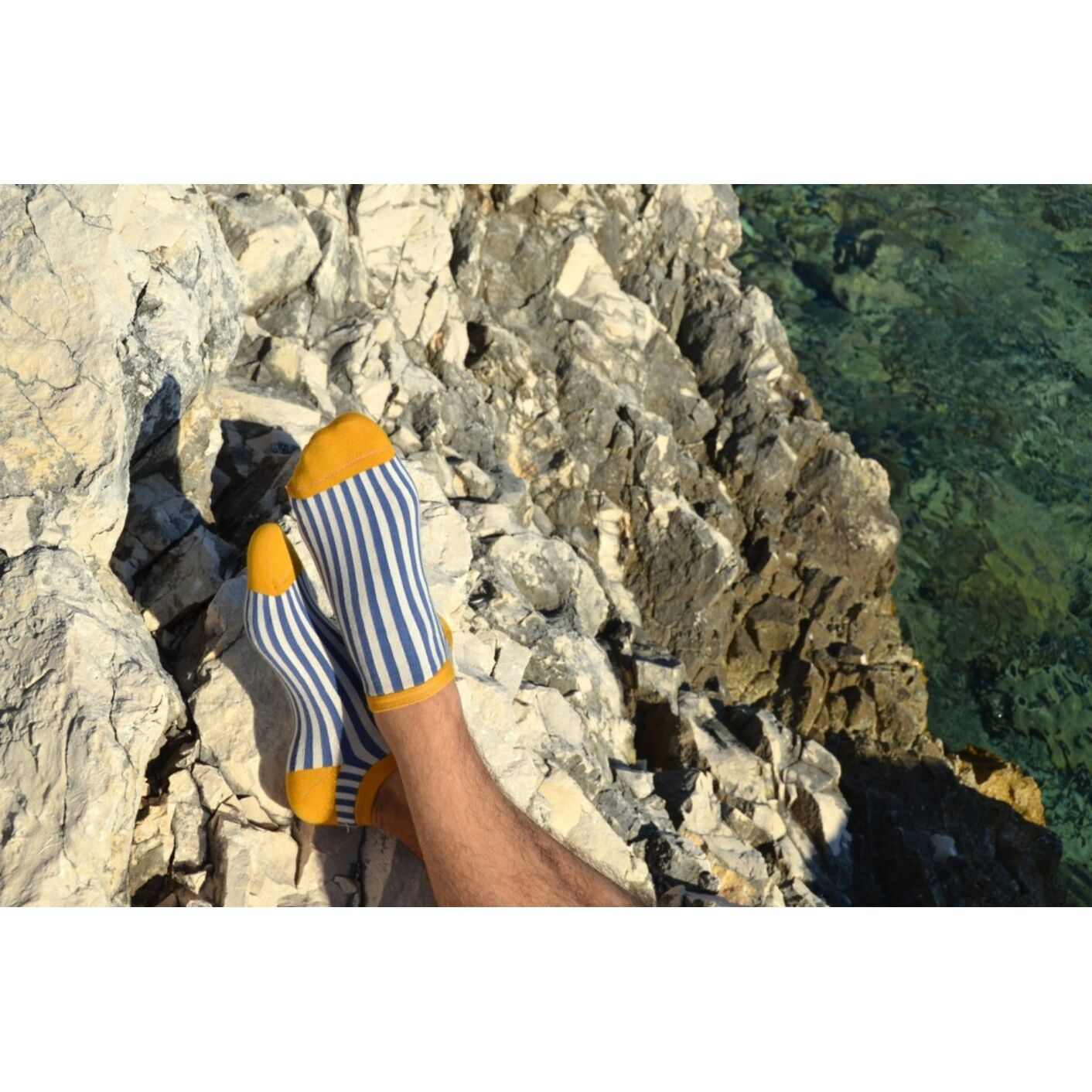 Stopki Paski Pionowe z Musztardą