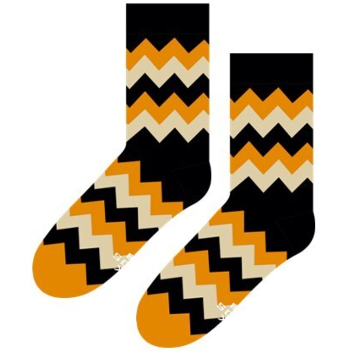 Zygzak Musztarda Czerń i Beż