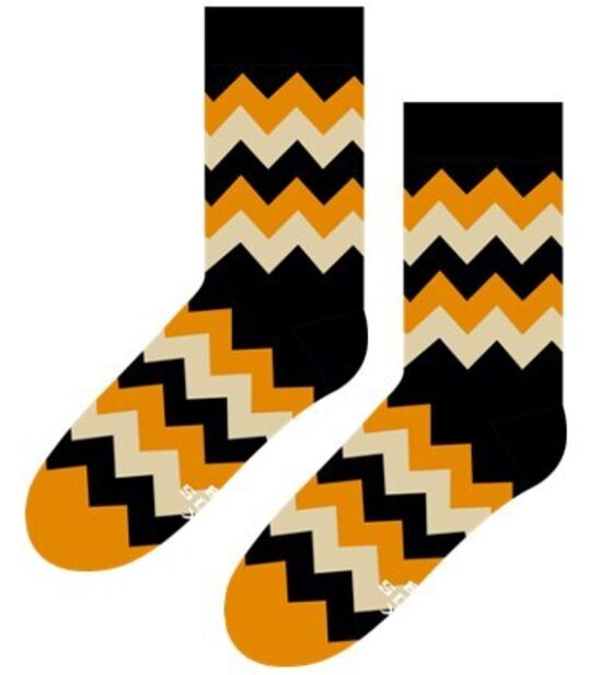 Zygzak Musztarda Czerń i Beż