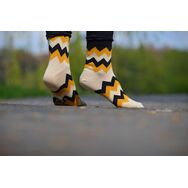 Zygzak Musztarda Czerń i Beż