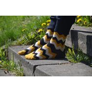 Zygzak Musztarda Czerń i Beż