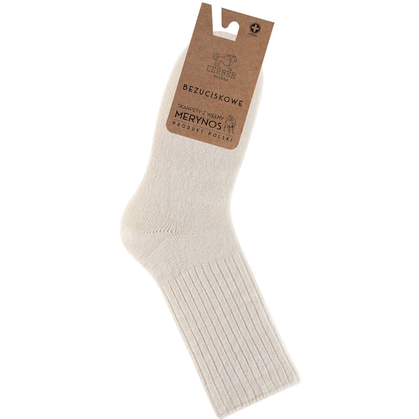 Skarpetki z wełny Merino - kremowy (90% naturalnej wełny)