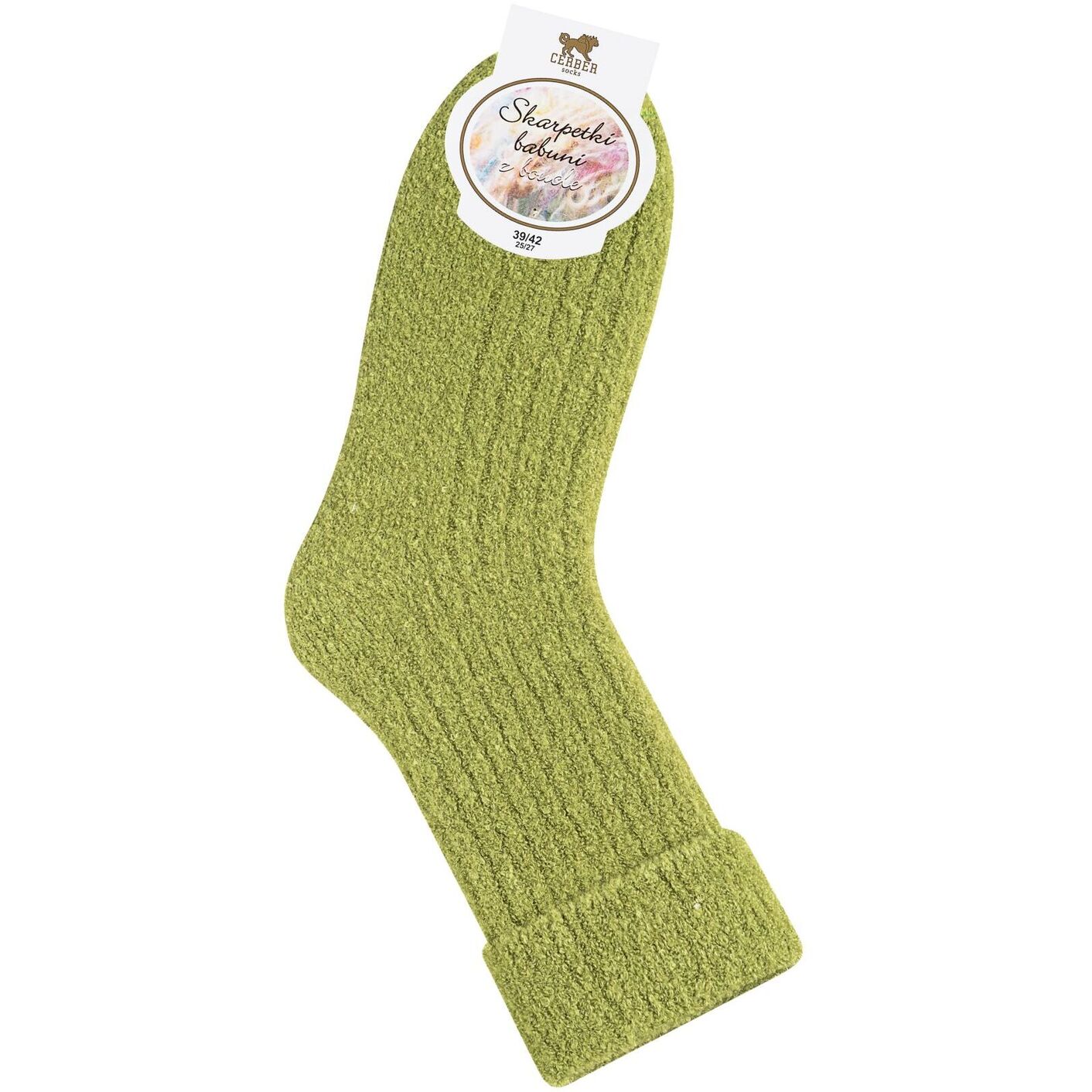 Skarpetki bukla - oliwka