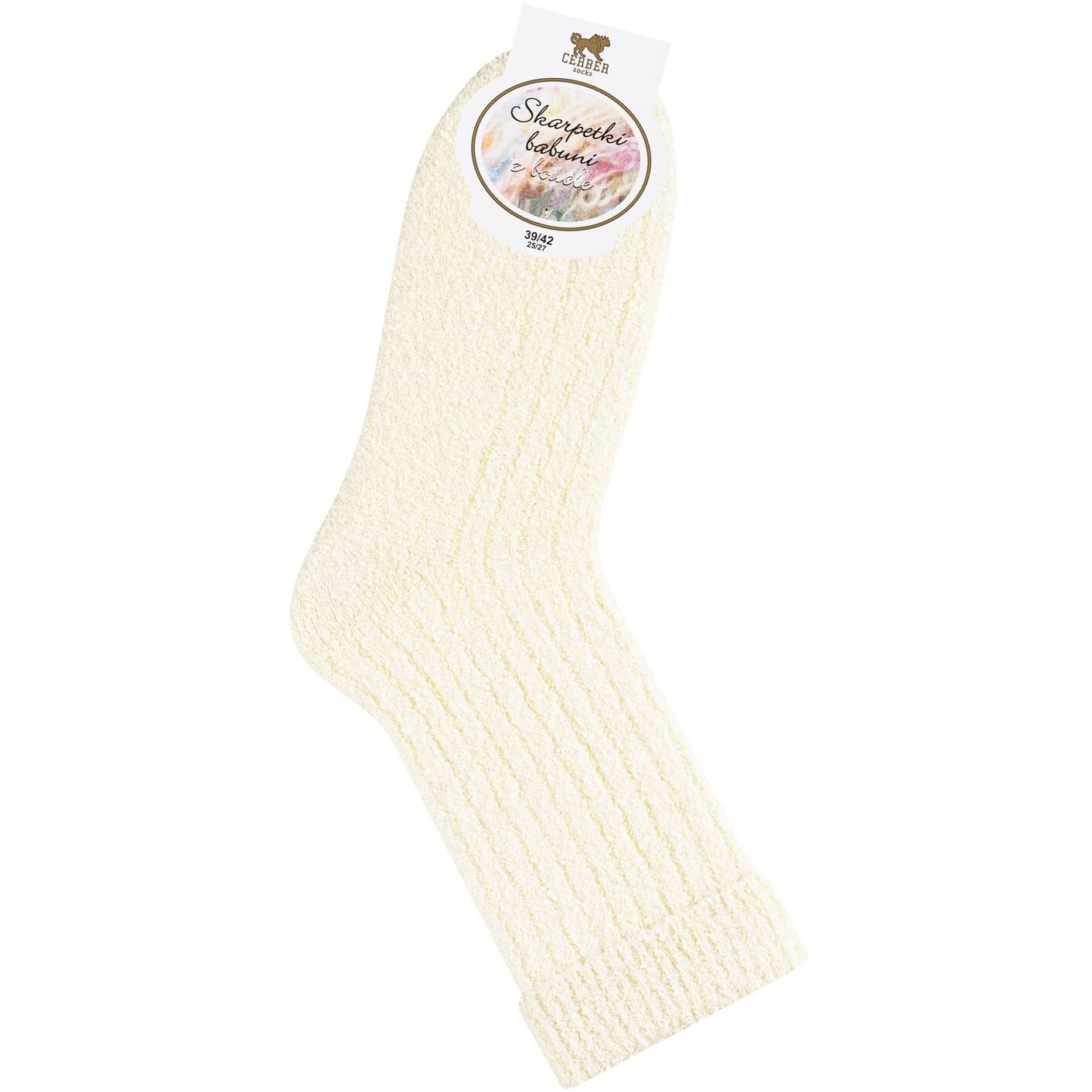 Skarpetki bukla - ecru