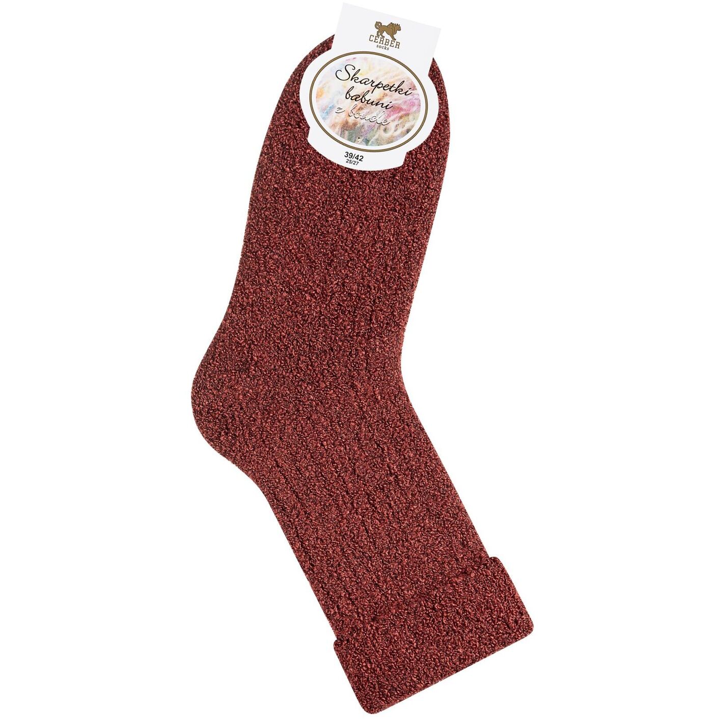 Skarpetki bukla - ceglany